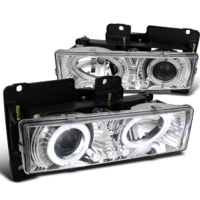 1995 Chevy Silverado Clear Projector Headlights with Halo and LED