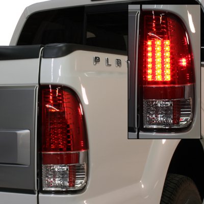 Ford F350 Super Duty 2008-2014 Red and Clear LED Tail Lights