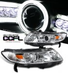 2007 Honda Civic Coupe Clear CCFL Halo Projector Headights