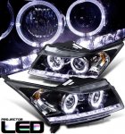 Chevy Cruze 2011-2012 Black Halo Projector Headlights with LED
