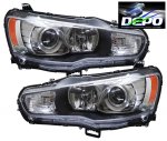 2008 Mitsubishi Lancer Depo Black Projector Headlights