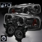 2005 GMC Sierra Denali Smoked Halo Projector Headlights and Fog Lights Set