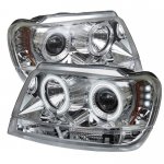 2001 Jeep Grand Cherokee Clear CCFL Halo Projector Headlights with LED