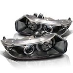 2010 Honda Civic Coupe JDM Black Dual Halo Projector Headlights
