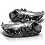 2007 Honda Civic Coupe JDM Black Dual Halo Projector Headlights