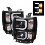 Chevy Silverado 2014-2015 Black Projector Headlights LED DRL