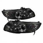 2010 Honda Civic Coupe Smoked Halo Projector Headlights