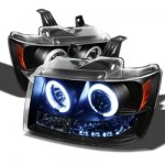 2014 Chevy Avalanche Black CCFL Halo Projector Headlights with LED