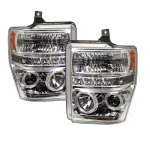 2008 Ford F250 Super Duty Clear CCFL Halo Projector Headlights