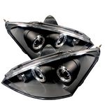 2003 Ford Focus Black Dual Halo Projector Headlights