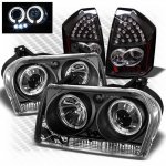 2007 Chrysler 300 Black CCFL Halo Headlights and LED Tail Lights