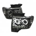 2012 Ford F150 Smoked CCFL Halo Projector Headlights with LED