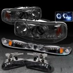 2004 GMC Yukon Smoked Headlights Set and Fog Lights