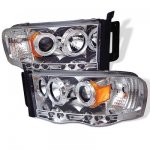 2003 Dodge Ram 3500 Clear Halo Projector Headlights with LED