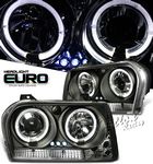 2005 Chrysler 300 Black Halo Projector Headlights with LED