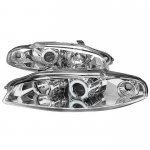 1997 Mitsubishi Eclipse Clear CCFL Halo Projector Headlights