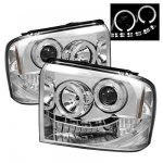 2007 Ford F450 Super Duty Clear Halo Projector Headlights with LED