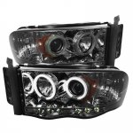 2003 Dodge Ram 3500 Smoked CCFL Halo Projector Headlights with LED