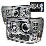 2009 GMC Sierra Denali Clear Dual Halo Projector Headlights with LED