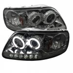 2000 Ford Expedition Smoked CCFL Halo Projector Headlights with LED