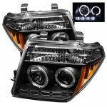 Nissan Pathfinder 2005-2007 Black Dual Halo Projector Headlights with LED