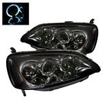 2001 Honda Civic Smoked Dual Halo Projector Headlights