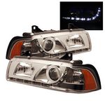 1992 BMW E36 Sedan Clear Projector Headlights with LED Daytime Running Lights