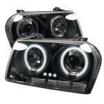 2006 Chrysler 300 Black CCFL Halo Projector Headlights with LED