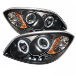 2009 Pontiac G5 Black CCFL Halo Projector Headlights with LED