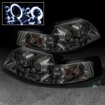 2001 Ford Mustang Smoked Dual Halo Projector Headlights