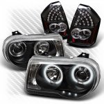 2006 Chrysler 300C Black CCFL Halo Headlights and LED Tail Lights