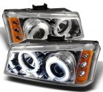 2006 Chevy Silverado 3500 Clear CCFL Halo Projector Headlights with LED