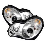 2006 Mercedes Benz C Sedan Clear Dual Halo Projector Headlights