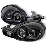 Dodge Neon 2000-2002 Black Dual Halo Projector Headlights with Integrated LED