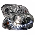 2006 VW Rabbit Clear Projector Headlights with LED Daytime Running Lights