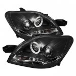 Toyota Yaris Sedan 2007-2011 Black Halo Projector Headlights with LED