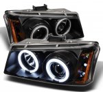 2006 Chevy Avalanche Black CCFL Halo Projector Headlights with LED