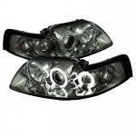 2000 Ford Mustang Smoked CCFL Halo Projector Headlights