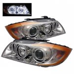 2008 BMW 3 Series Sedan Clear CCFL Halo Projector Headlights