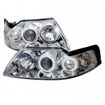 2000 Ford Mustang Clear Dual CCFL Halo Projector Headlights