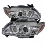 2009 Toyota Corolla Clear Halo Projector Headlights with LED Daytime Running Lights