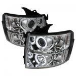 2013 Chevy Silverado 3500HD Clear CCFL Halo Projector Headlights with LED