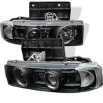 1997 Chevy Astro Black Dual Halo Projector Headlights