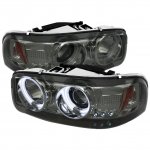 2005 GMC Sierra 2500HD Smoked CCFL Halo Projector Headlights with LED