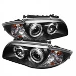 2009 BMW 128i E82 E88 Black Dual Halo Projector Headlights