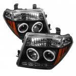 2007 Nissan Frontier Black CCFL Halo Projector Headlights with LED