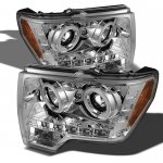 2012 Ford F150 Clear CCFL Halo Projector Headlights with LED