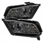 2010 Ford Mustang Smoked Halo Projector Headlights with LED