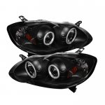 2008 Toyota Corolla Black CCFL Halo Projector Headlights with LED