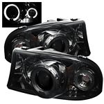 1997 Dodge Dakota Smoked Dual Halo Projector Headlights 